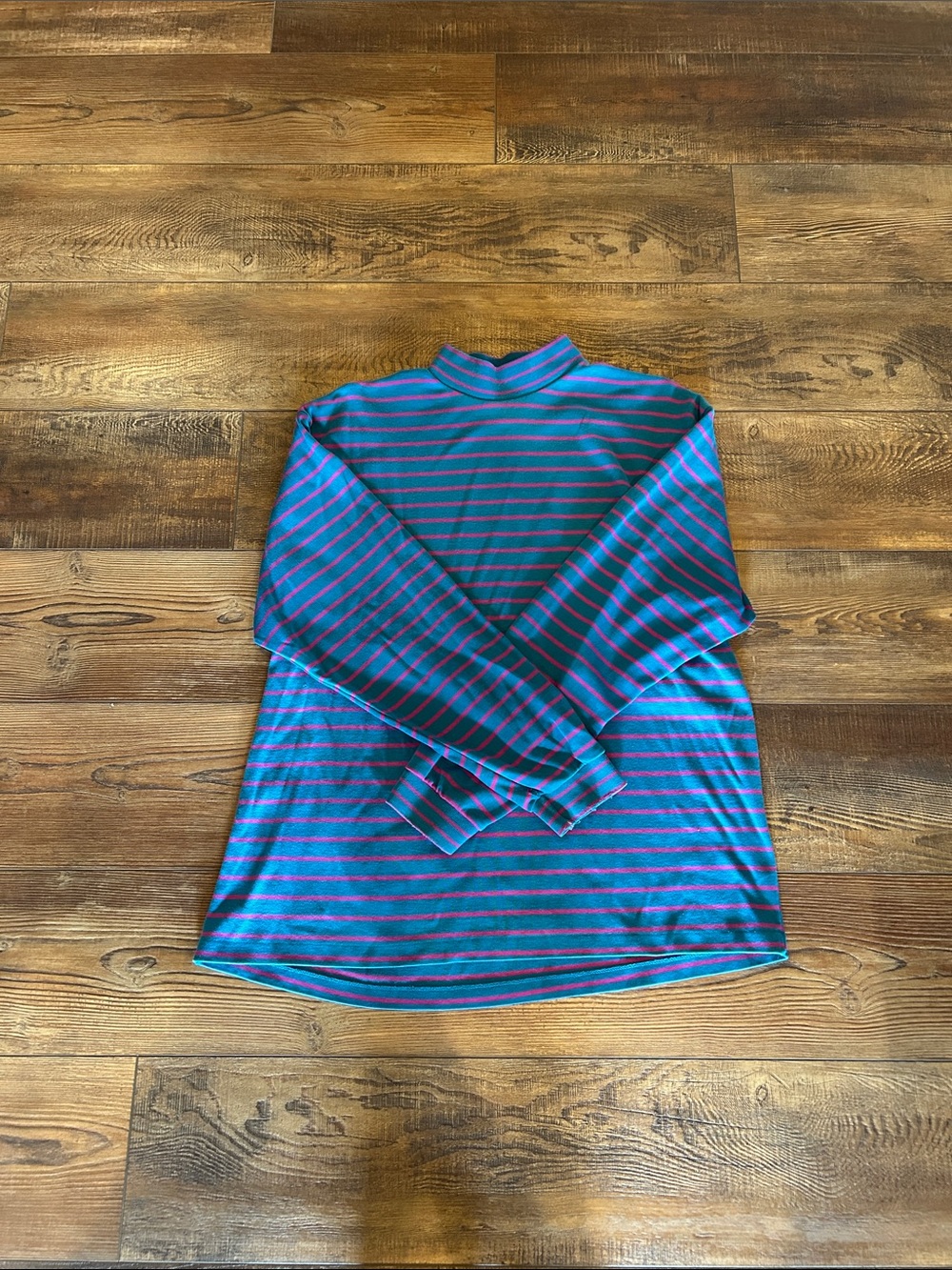 Vintage L.L. Bean Blue and Pink Striped Long Sleeve Tee